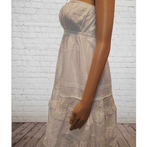 J. Crew White Strapless Layered Eyelet Dress - Picture 3 of 6